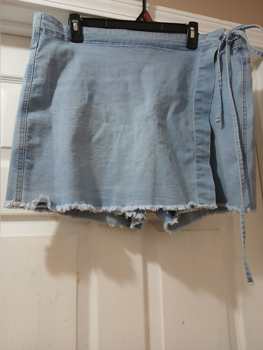 Light Blue Denim Tie-Waist Women’s Shorts
